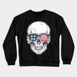 Flag Skull Patriotism Crewneck Sweatshirt